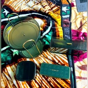 NEW Green Acrylic Set Jewelry Earring Rings Makeup 360 Organizer Pill Organized